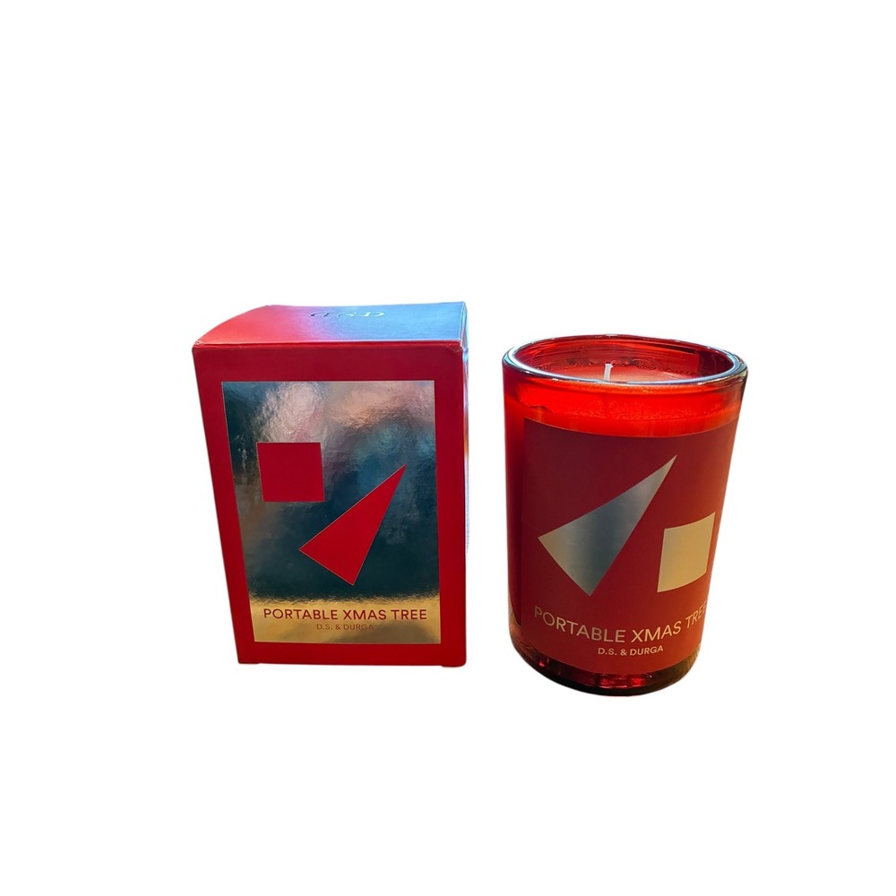 DS & Durga Portable Xmas Tree Scented Candle 7oz Pine Fir Amber Holiday NIB